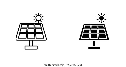 Solar panelicons for ui. vector illustration