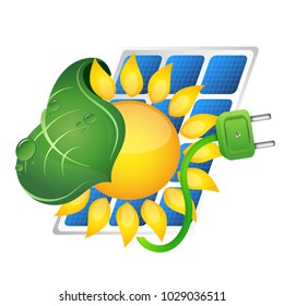 Solar panels alternative energy source symbol