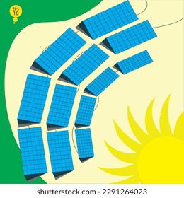 Solar panels and alternative sources of energy. Ecological sustainable energy supply. 