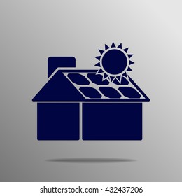 solar panels blue on a gray background