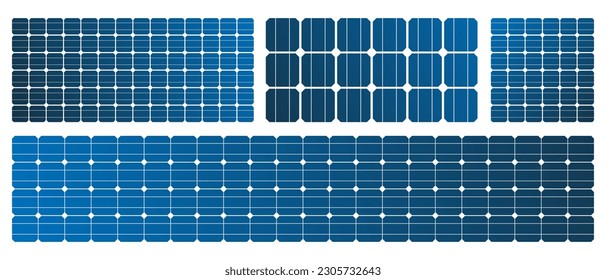 Solarpaneele. Ökologische Stromerzeugung. Vektorgrafik einzeln auf weißem Hintergrund.