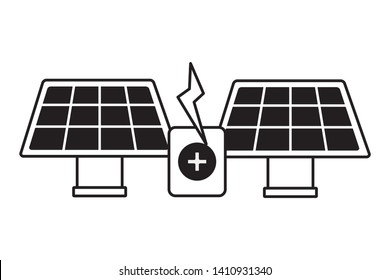 solar panels energy battery charge vector illustration