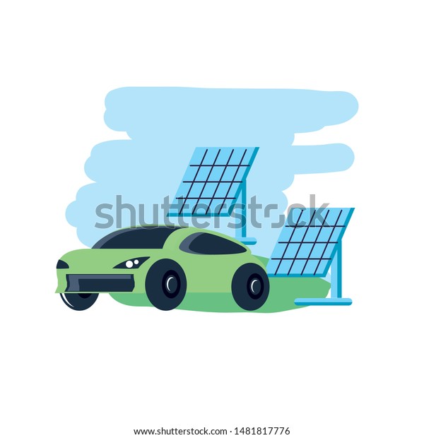 solar panels energy with car
sedan