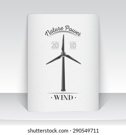 Solar panels for energy. Sustainable ecological solar energy generator powered by natural energy source. Old school of vintage label. Monochrome typographic labels, stickers, logos and badges.