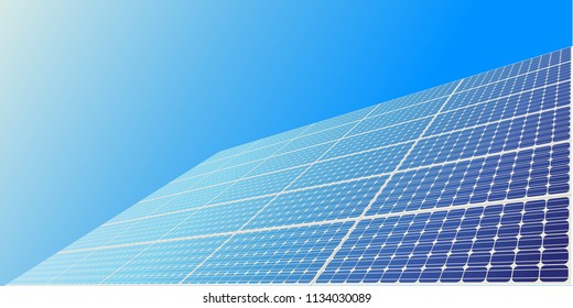 Solar panels. Flat design. Vector illustration.