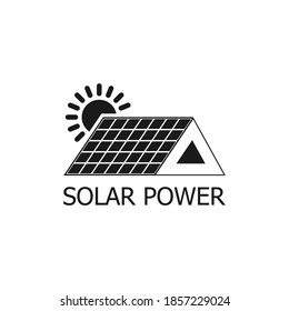 Solar panels house icon concept isolated on white background. Vector illustration