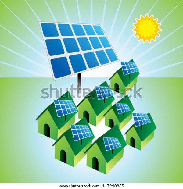solar panels and\
houses