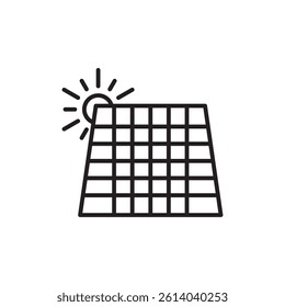 Solar panels icon line art vector