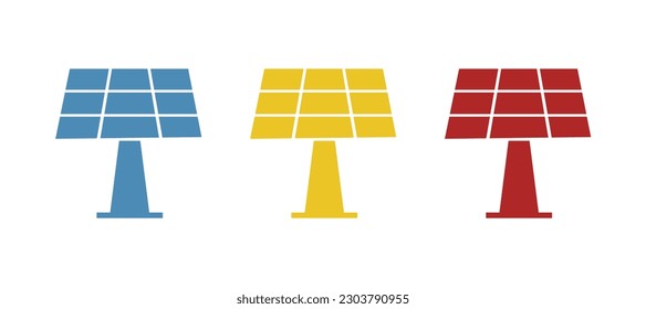 solar panels icon on white background, vector illustration