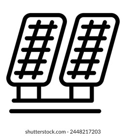 Solar panels icon outline vector. Eco energy system. City solar charge