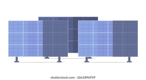 Icono de paneles solares. Poder de la luz solar. Generación de electricidad, ecológico verde renovable. Tecnología moderna. Vector No generado por IA