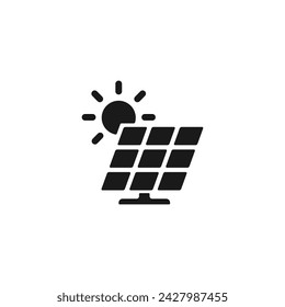 Solar Panels Icon or Solar Panels Symbol Vector Isolated. Solar Panel icon for mobile application or website menu. Solar panel icon simple design, for illustration of content about sun energy.