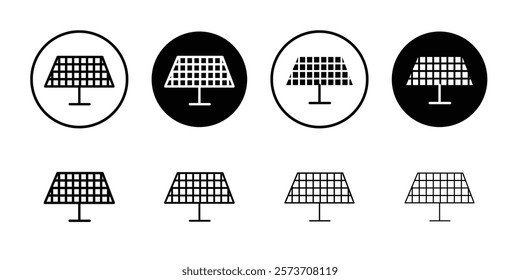 Solar panels icon Thin line art isolated