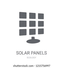 Solar panels icon. Trendy Solar panels logo concept on white background from Ecology collection. Suitable for use on web apps, mobile apps and print media.