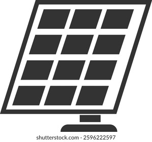 Solar Panels Icon Vector, Icon Isolated on White Background. Solar Panel icon for mobile application or website menu.  simple design, for content about sun energy. Vector illustration
