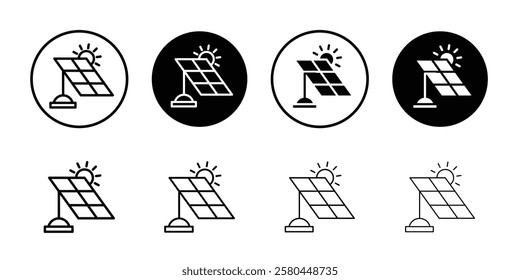 Solar panels icon Vector logo outline