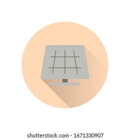 Solar panels Icons with a long shadow. Ecology Vector trendy colored symbols. Eco concept.