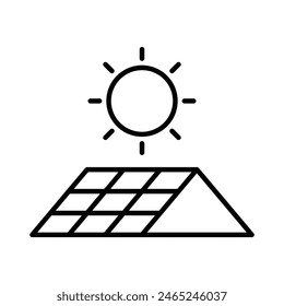 Solar panels icons set. solar energy flat simple for infographics design. Invertor, photovoltaic, energy outline vector, vector illustration.