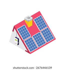 Instalação de painéis solares ilustração vetorial isométrica.