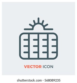 solar panels line vector icon