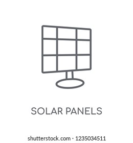 Solar panels linear icon. Modern outline Solar panels logo concept on white background from Ecology collection. Suitable for use on web apps, mobile apps and print media.