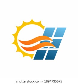 solar panels logo , simple and clean