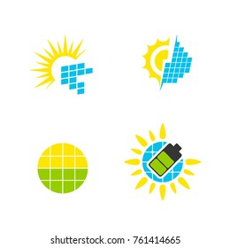 Solar panels logo symbol set