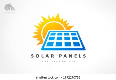 Solar panels logo vector design