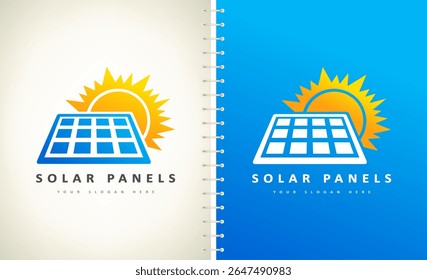Solar panels logo vector design