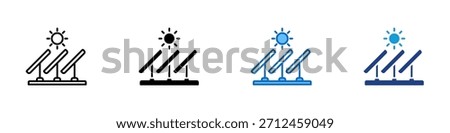 Solar Panels Multiple Style Icon Design Vector - Solar panels under the sun producing clean renewable energy from sunlight