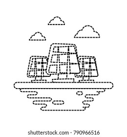 Solar panels on ground cartoon