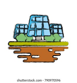 Solar panels on ground cartoon