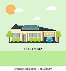 Solar panels on the house.