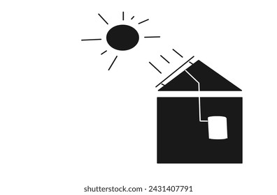 Solar panels on the house simple draft