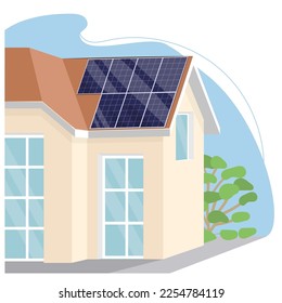 Solar panels on the roof. Renewable energy.