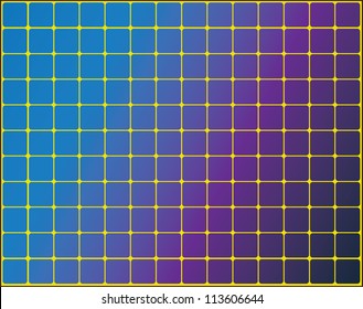 Solar panels on a yellow background. / Solar panels