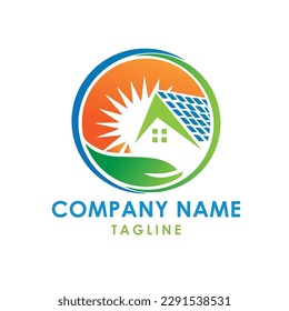 solar panels real estate logo design