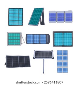 solar panels set cartoon. installation cost, savings technology, renewable environment solar panels sign. isolated symbol vector illustration