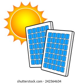 Solar Panels with Sun