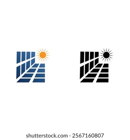 Solar panels with the sun Design