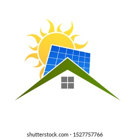 Solar panels and the sun for electricity
