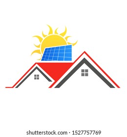 Solar panels and the sun for electricity