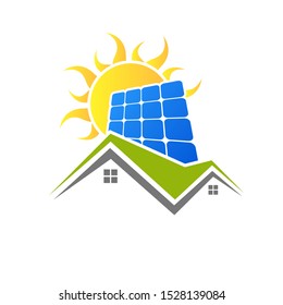Solar panels and the sun for electricity