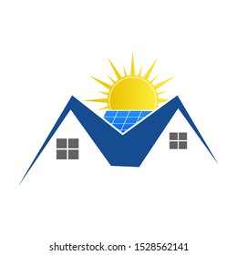 Solar panels and the sun for electricity