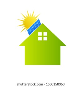 Solar panels and the sun for electricity