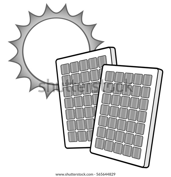 Solar Panels Sun Illustration Stock Vector Royalty Free 565644829