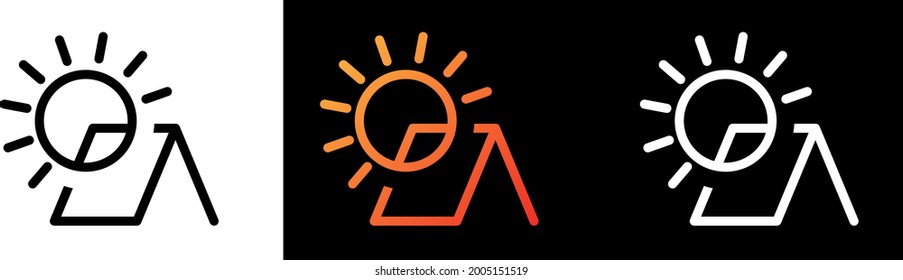 Paneles solares y solares, ilustración vectorial