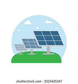 Solar panels system. solar panel icon, illustration vector suitable for many purposes. flat design vector.