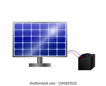 Solar panels in vector
