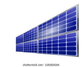 Solar panels in vector